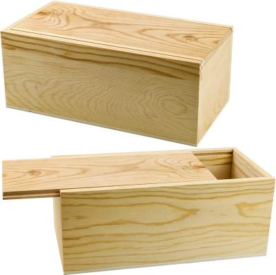 China Europe Unfinished Wooden Storage Box With Slide Lid for sale