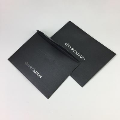 China Recyleable Custom Design Printing Black Paper Envelope With Foil And Logo Printing for sale