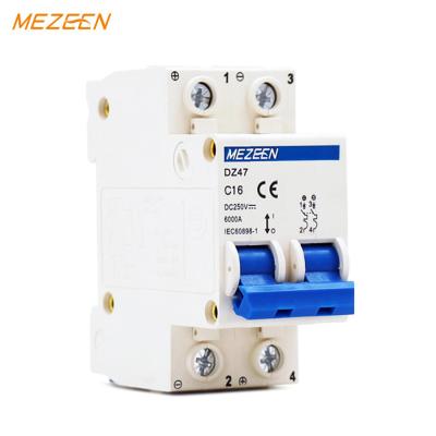 China Copper Parts / DC 2p 32amp PV System 6KA 250V/500V DC MCB Miniature Circuit Breaker Silver Contact Retail for sale