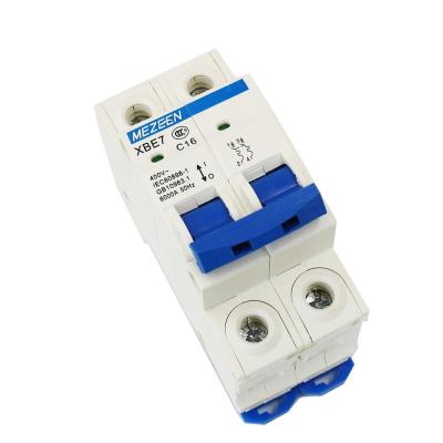 China XBE7 Series Copper Circuit Breaker 4kA 6kA Double Phase MCB Miniature Circuit Breaker 2P 10A for sale