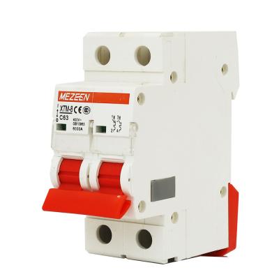 China Cooper Wholesale XTM8 4KA 6KA 415V 63a Mini Circuit Breaker Din Rail MCB Circuit Breaker for sale