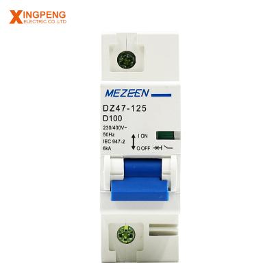 China High quality free sample 1pole dz47-125 mcb sp 85 amp 100 amp 125amp copper miniature circuit breaker on hot sale for sale