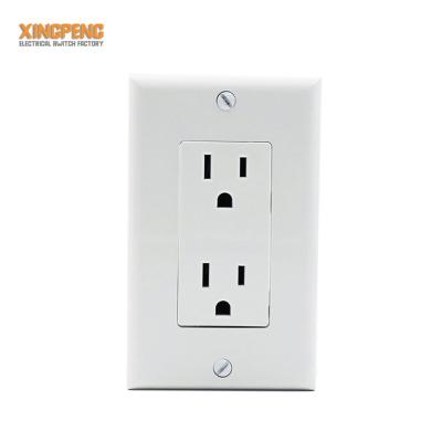 China North America Convenient Heavy Duty Duplex Tamper 15 Amp Receptacle 6 Holes Straight Type 110 Volt Plug In Outlet for sale