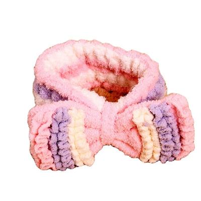 China Soft clean elastic plush head band thick hair bow hair bow hair band face makeup wash head band for sale