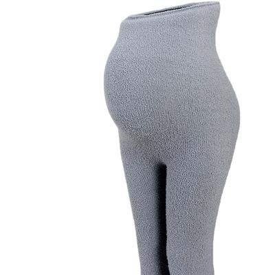 China Breathable Seamless Maternity Training With Plush Non-Slip High Waisted Thickened Thermal Pregnancy Panties Mid Fall/Winter for sale