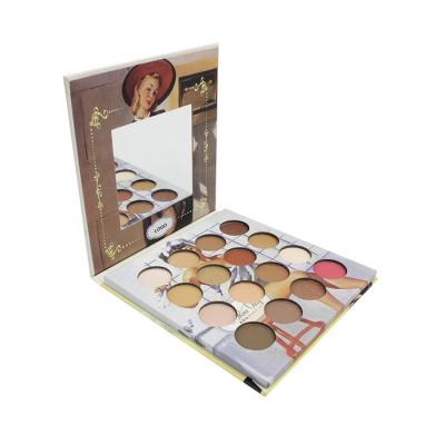 China Recycled Materials 9 Color Custom Multicolor Packaging Box Empty Magnetic Eyeshadow Luxury Palette With Mirror for sale