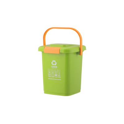 China 10L Mini Garbage Sorting Trash Bin Sustainable Waste Recycle Plastic Storage Handheld Waste Bin Trash Cans for sale