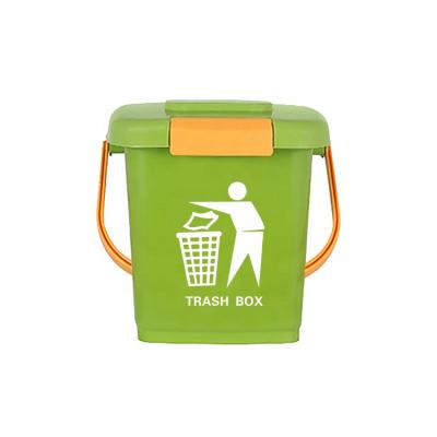 China Green Waste Manufacturer Garbage Bins Plastic Sanitary Food Waste Bins Lid Types Small Size Viable Swing for sale