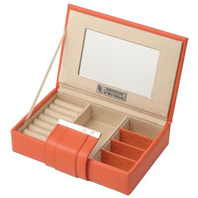 China Personilized Orange Morden Design Paper Packaging Jewellery Boxes with Magnet, Mirror for sale