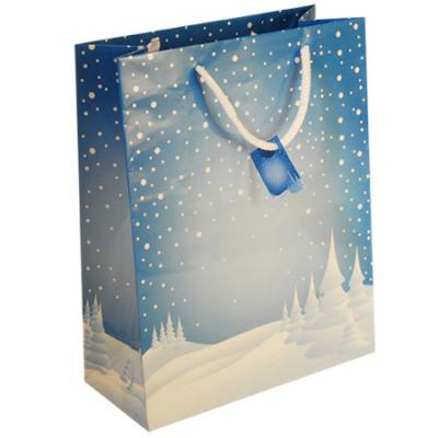 China Environment Friendly Recycled Christmas Shopping Kraft Paper Gift Bags with Handles for sale