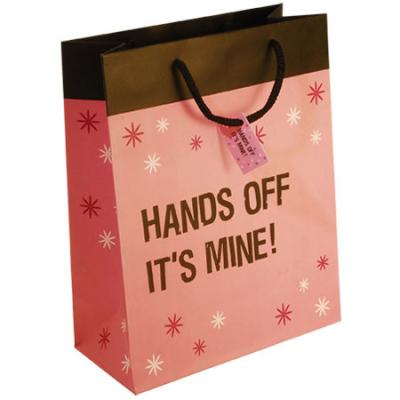 China Pink Small Christmas Gift Packaging Paper Bags with Cotton / Ribbon / Twisted Handle for sale