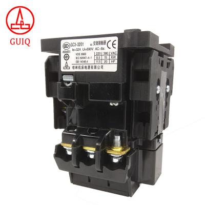 China GC3-32/01 high quality brand 220v 3phase 3 poles 32A air conditioning AC electrical contactor GC3-32/01 for sale