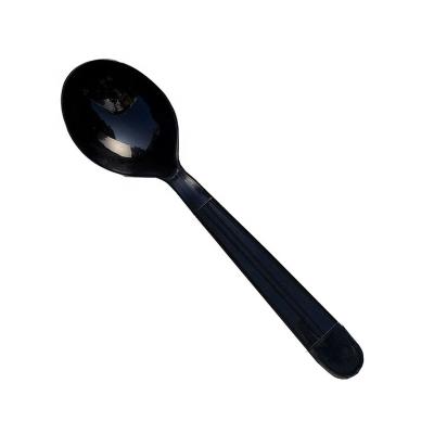 China Factory price pp utensils disposable plastic soup spoon in clear white black color knife fork spoon for sale