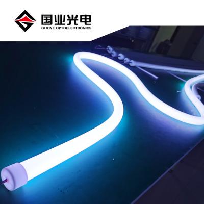 China Eco-friendly Led Neon Cable RGB 360 Degree Diameter Round 12V 24V IP67 RGB Neon Tube Light Flexible Strip Light for sale