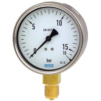 China Bourdon tube pressure gauge, copper alloy stainless steel case, NS 100 and 160 model 212.20 212.20 for sale