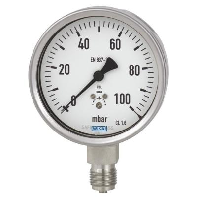 China Capsule pressure gauge, stainless steel for process industry models 632.50, 633.50, NS 63, 100, 160 632.50 for sale