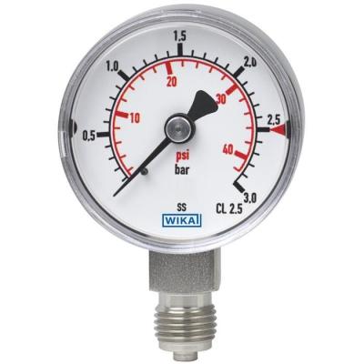 China Bourdon tube pressure gauge, compact stainless steel version, NS 40, 50 and 63 model 131.11 131.11 for sale