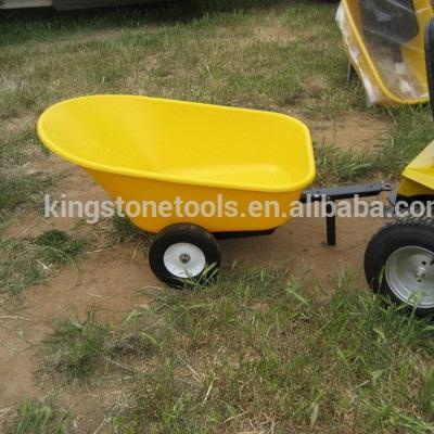 China Outdoor Tipping ATV Trailer Garden ATV Trailer Poly Cart Garden Cart Trailer With Plastic Tray for sale