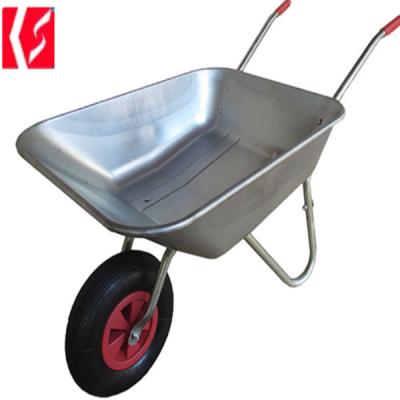 China Tools Supper Quality Barrow Wheel WB5204 Galvanized Metal Tray OEM Factory for sale