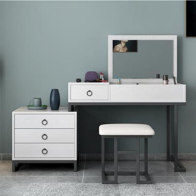 China Modern Luxury Bedroom Dresser With Vanity Dresser And Mirror Stool Makeup for sale