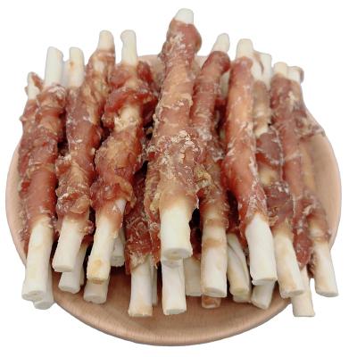 China Hot Sale 12cm Small Animals Duck Meat Cowhide Teeth Grinding Pet Snacks for sale