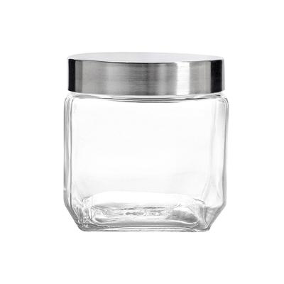 China Storage Wholesales High Quality Clear Glass Spice Storage Bottles And Storage Jars Bottle With Lid for sale