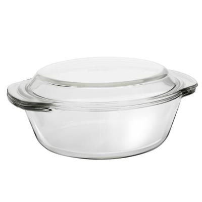 China Disposable Casserole Bakeware With Lid Different Sizes High Borosilicate Glass Dish Baking Glass Casserole for sale