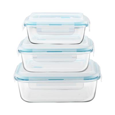 China Modern Style Microwavable Food Box PP Glass Food Containers Plastic Free Lid With Silicone Seal for sale