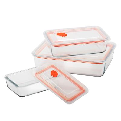 China Modern Style Microwavable Food Box PP Glass Food Containers Plastic Free Lid With Air Vent for sale