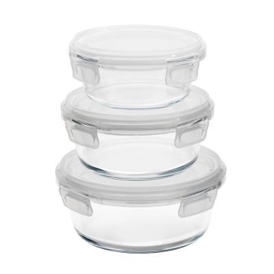 China Round Shape Microwavable Jars Microwave Containers For Food Prep Serving Bowl Thermal Glass For Mixing Bowl for sale