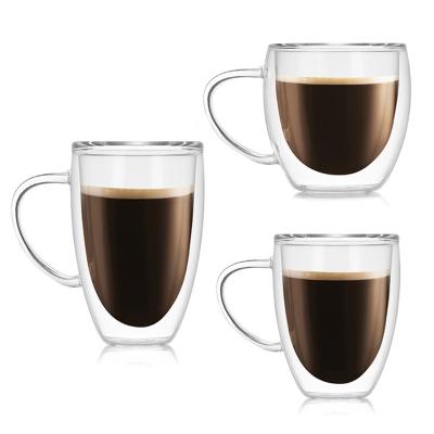 China Factory Direct Double Wall Borosilicate Factory OEM Mug Tea Bottle Glass Stocked Glass Cups For Tea And Coffee for sale