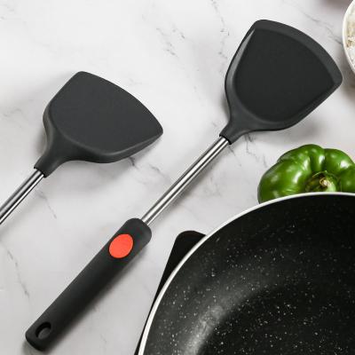 China Factory Sustainable Household Stainless Steel Silicone Non Stick High Temperature Resistant Pot Non Cooking Shovel for sale