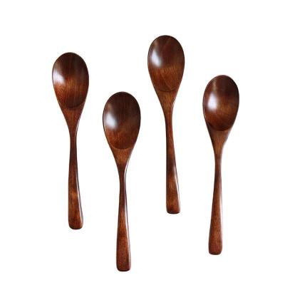 China Direct Selling Viable Japanese Household Factory Lacquer Wooden Grain Old Convenient Spoon 20*4cm for sale