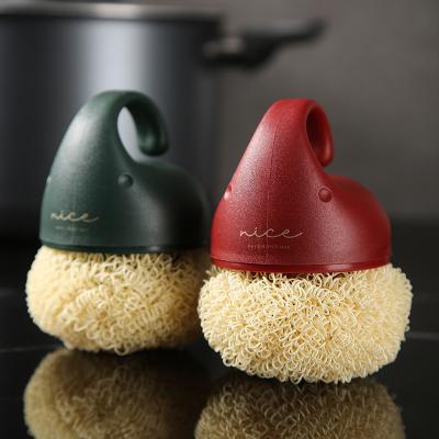 China Factory Direct Selling Sustainable Household Kitchen Do Not Drop Stove Decontamination Oil Stains Handle Pot Short Bristle Brush for sale