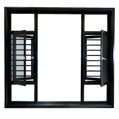 China KUUYEE Screen Quality Magnetic High End Swing Windows Frame Curtains Aluminum Double Glazed Windows With Screen Window for sale