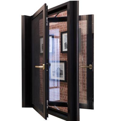 China Magnetic Screen Australia Villa Customized Thermal Break Windows Good Quality Triple Glazed Aluminum Alloy Casement Windows With Fly Screen for sale