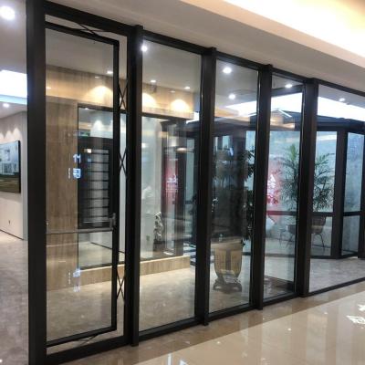 China Dongguan Factory Style Magnetic Thermal Break Screen KUUYEE Europe High Quality Panoramic Aluminum Alloy Push Flat Window for sale