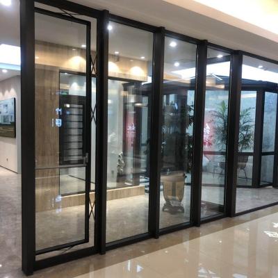 China Magnetic Double Window Screen Hotel Room Aluminum Alloy Panoramic Electric Push Glass Flat Window Waterproof Outdoor Waterproof Stormproof for sale