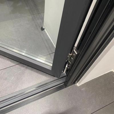 China Heat Insulation KUUYEE Double Section Thermal Aluminum Glass Frame Door Break Exterior French Doors for sale