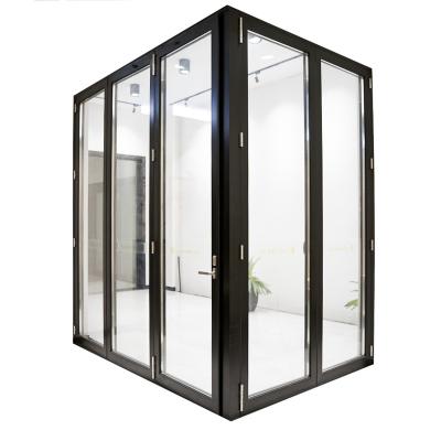 China Heat Insulation Customized Design High Security Aluminum Corner Folding Door Anti-theft Glass Aluminum Glass for sale