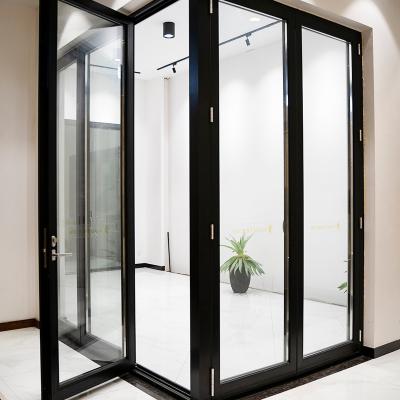 China Burglar Proof Heat Insulation Aluminum Terrace And Interior Thermal Glass Terrace And Interior Burglar Proof Corner Folding Doors for sale