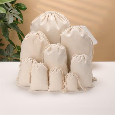 China Drawstring Recyclable Linen Cotton Drawstring Bag Organic Cotton Muslin Drawstring Bags for sale