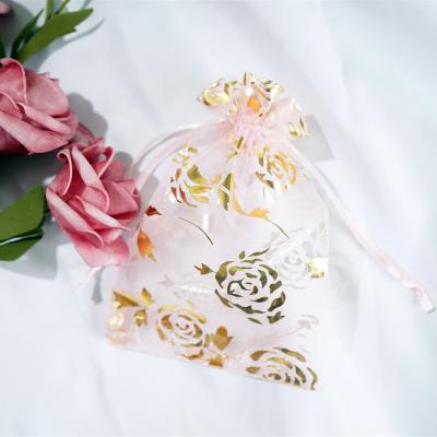 China Gift packaging Mesh Drawstring Organza Pouch Bag Favor Drawstring Sheer Organza Bags for sale