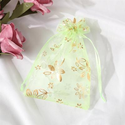 China Gift packaging New Style Customized Rose Red Perfume Bottles Drawstring Gift Organza Bag With Printed for sale