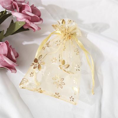 China Gift packaging Organza Pouches Candy Bags Large Pink Black Gift Bag Drawstring for sale