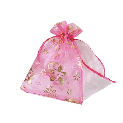 China Gift packaging Wholesale Custom Gift Pouch Jewelry Packaging Silk Organza Drawstring Bag for sale