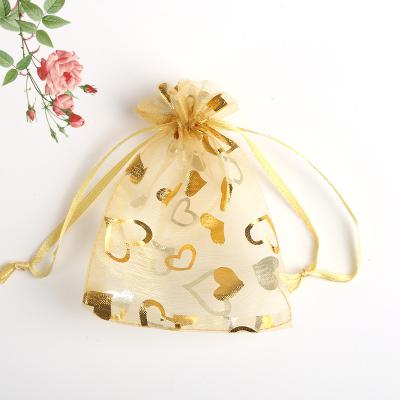 China Gift packaging Custom Size Drawstring Gift Organza Pouches Colorful Jewelry Organza Bag for sale