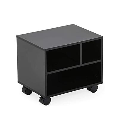 China Modern Factory Supply Office Furniture Printer Direct Black Wooden Cabinet With Wheels for sale