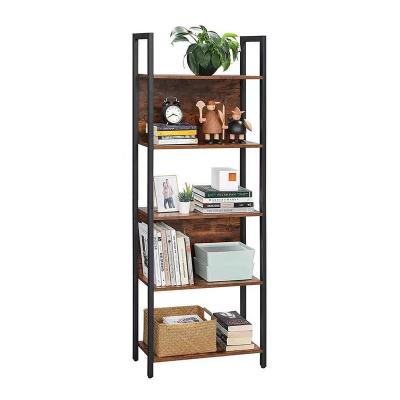 China Modern minimalist hot sale 5 tier walnut Chinese solid wood storage rack bathroom home display rack for sale