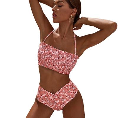 China 2022 Hot Selling Sexy Floral Plus Size OEM Tiktok Polyester/Spandex Best Plus Size Girls Bikini Swimwear for sale